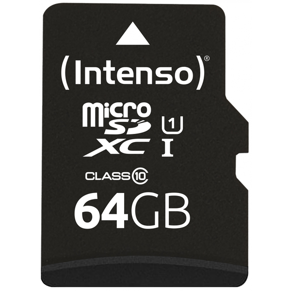 SD MicroSD Card 64GB Intenso SD-HC UHS-I inkl. SD- Adapter retail