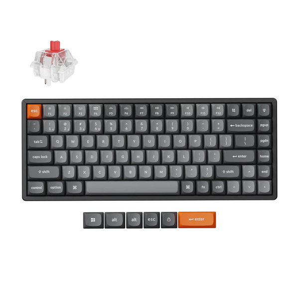 Безжична механична клавиатура Keychron K2 Max QMK, Hot-Swappable, 2.4GHz, Bluetooth 5.1, USB-C, RGB LED, Switch Super Red K2M-J1