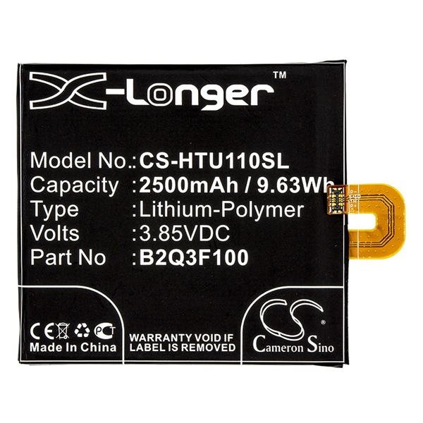 Cameron Sino Li-Polymer akku (3.85V/2500mAh, HTC 35H00274-0M1 kompatibilis) FEKETE HTC U11 Life (CS-HTU110SL)