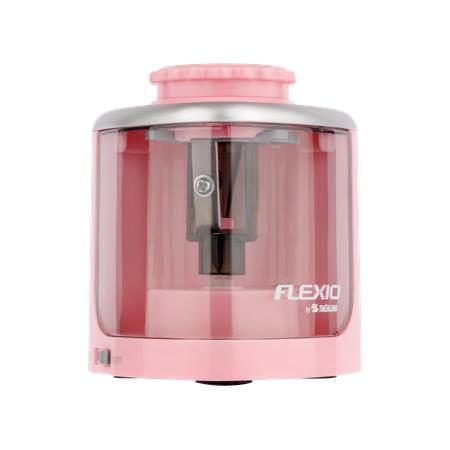 Hegyező, elemes, asztali, FLEXOFFICE "Flexio", rózsaszín (FOSE001R)