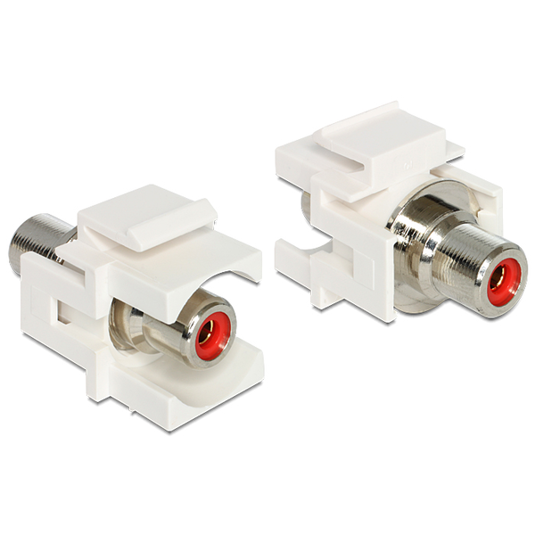 DELOCK Keystone Modul Cinch Buchse > Cinch Buchse rot/weiß