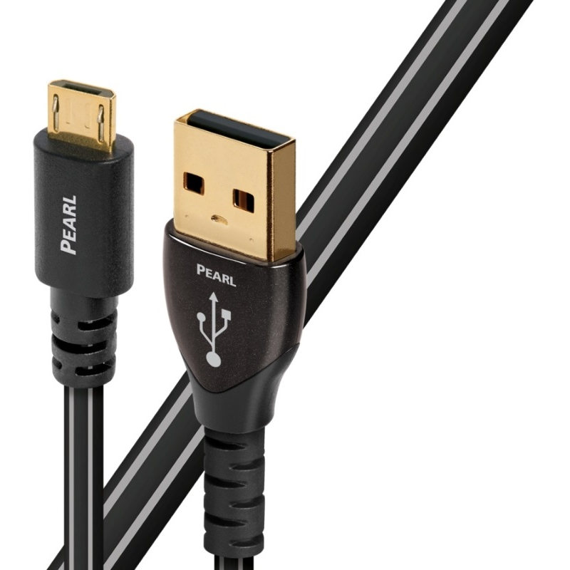 AudioQuest Pearl USBPEA01.5MI USB-A apa - Micro USB-B apa 2.0 Adat és töltőkábel - Fekete (1.5m) (USBPEA01.5MI)