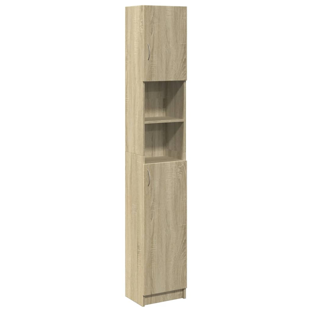 sonoma tölgy színű forgácslap fürdőszobaszekrény 32x25,5x190 cm (849606)