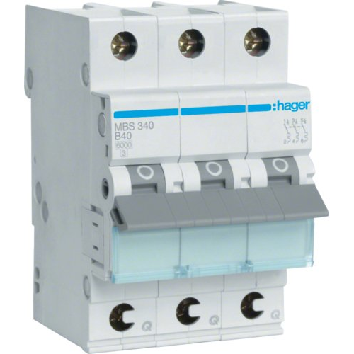 Hager MBS340 Vezeték védőkapcsoló 3 pólusú 40 A 400 V (MBS340)