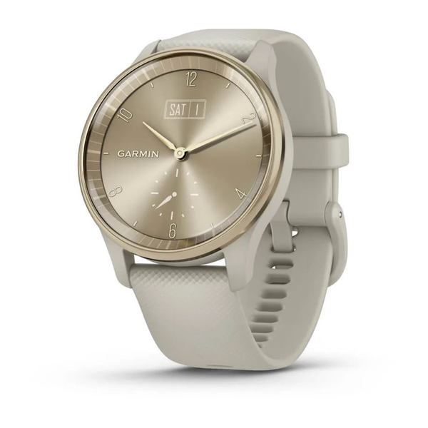 Garmin vívomove Trend okosóra Cream Gold-French Gray tokozással, szilikon szíjjal (010-02665-02)