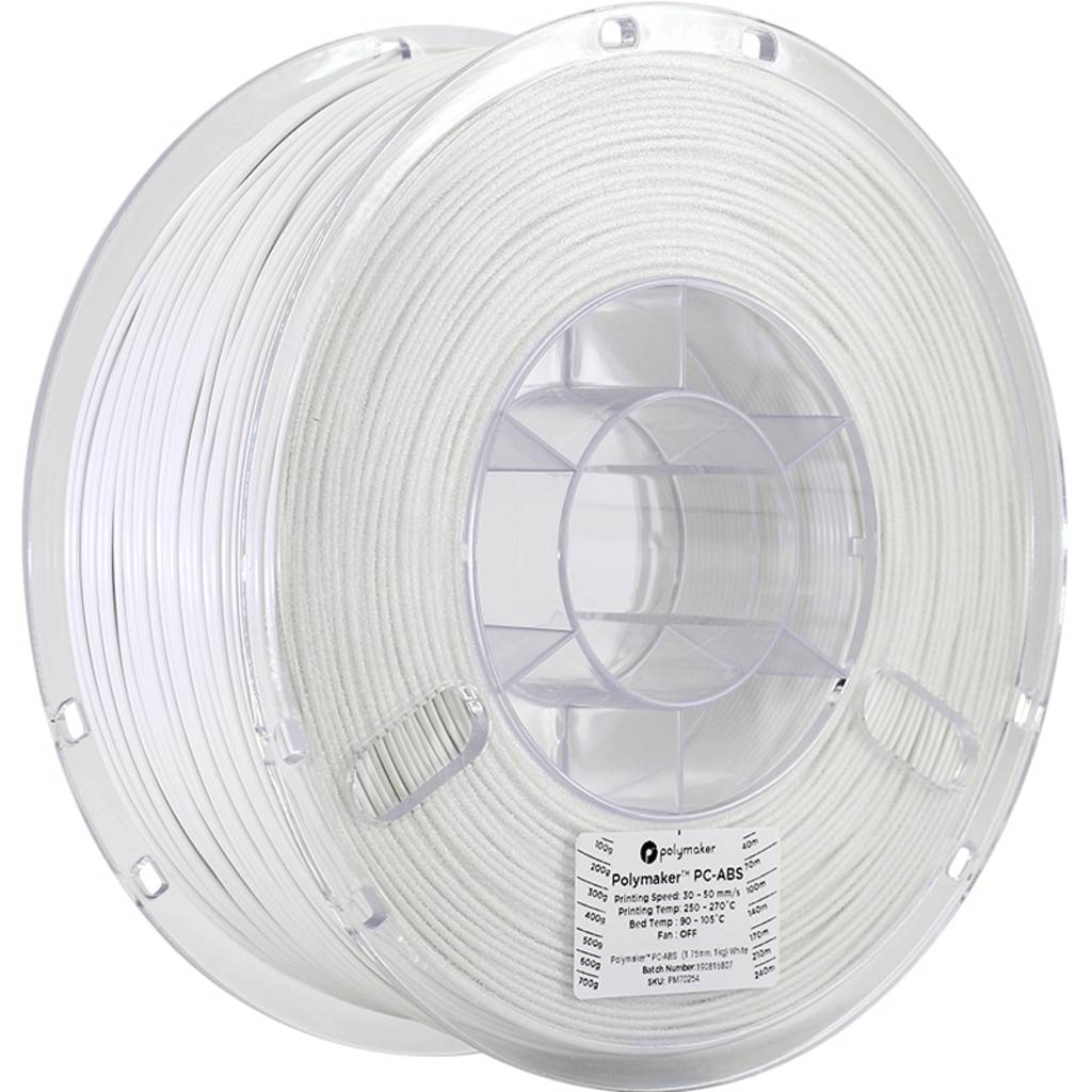 Polymaker PC04002 PC04002 3D nyomtatószál PC-ABS hőálló, ütésálló 1.75 mm 1000 g Fehér 1 db (PC04002;0) (PC04002;0)