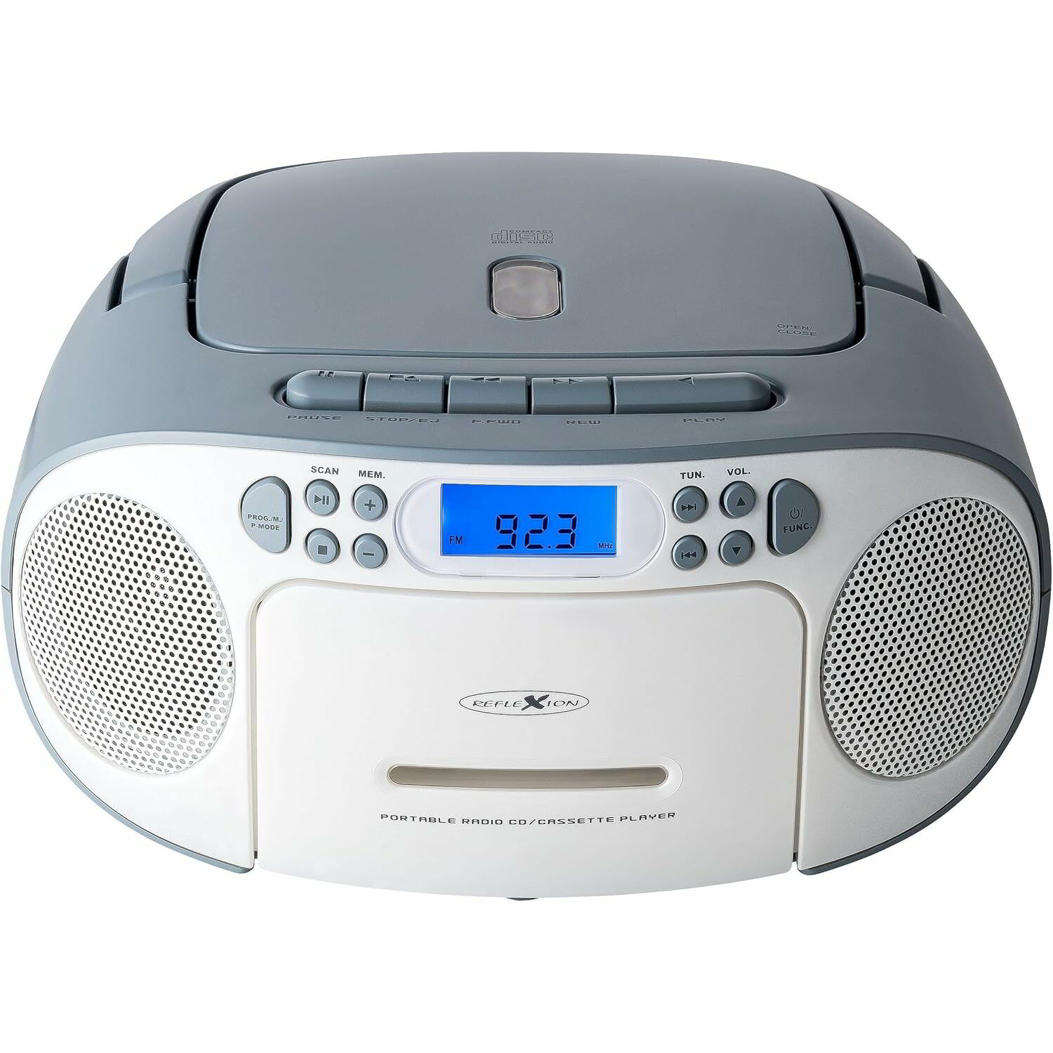 Reflexion RCR2260 Hordozható CD / Kazettás Rádió - Fehér / Kék (RCR2260W/BL)