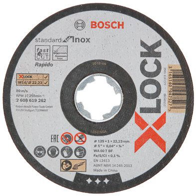 BOSCH X-LOCK Standard for Inox Sima vágótárcsa (2.608.619.267)