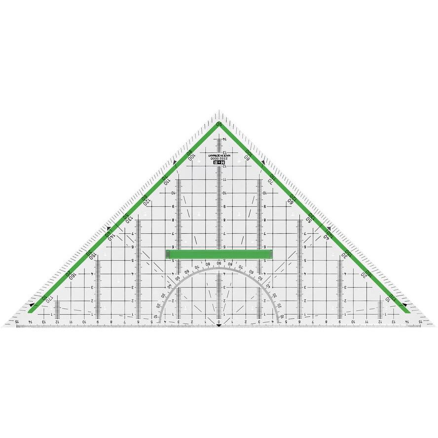 M+R Geodreieck 32cm glasklar grün hinterlegt 1 Stück (723320000) (723320000)