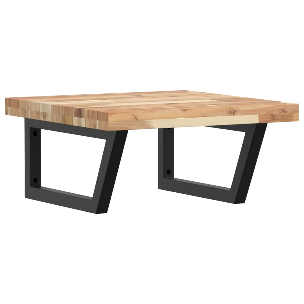 acél és tömör akácfa falra szerelhető mosdópolc (3302767)