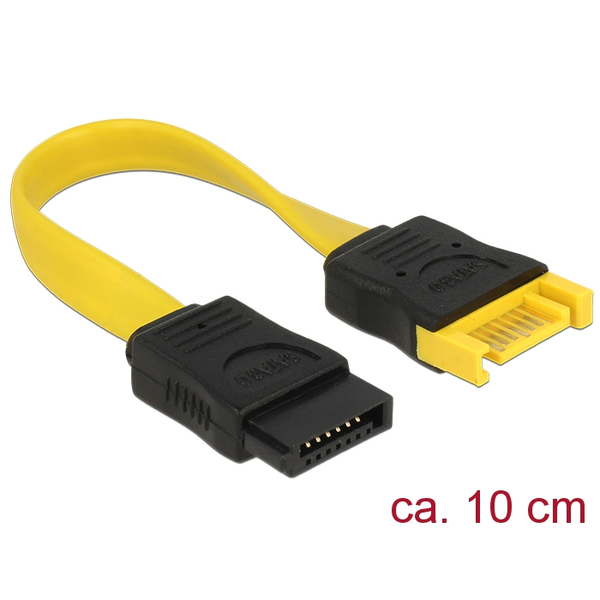 Delock SATA 6 Gb/s Verlängerungskabel 10 cm gelb