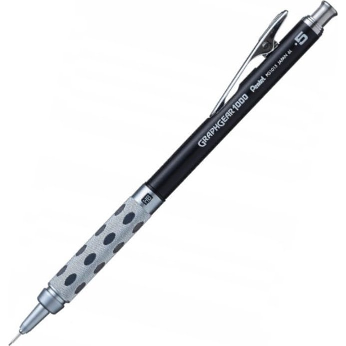 Nyomósirón, 0,5 mm, PENTEL "Graphgear 1000", fekete (82765)