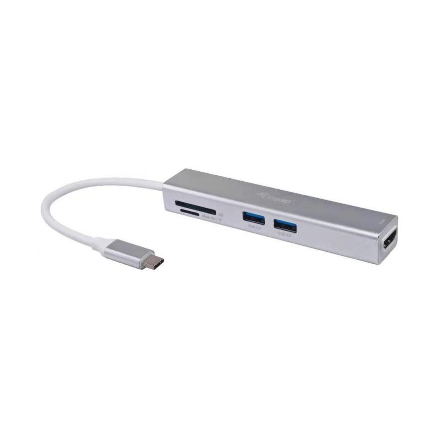 Equip Adapter USB-C -> HDMI,2xUSB3.0,SD 4K30Hz 0.15m sw (133480)