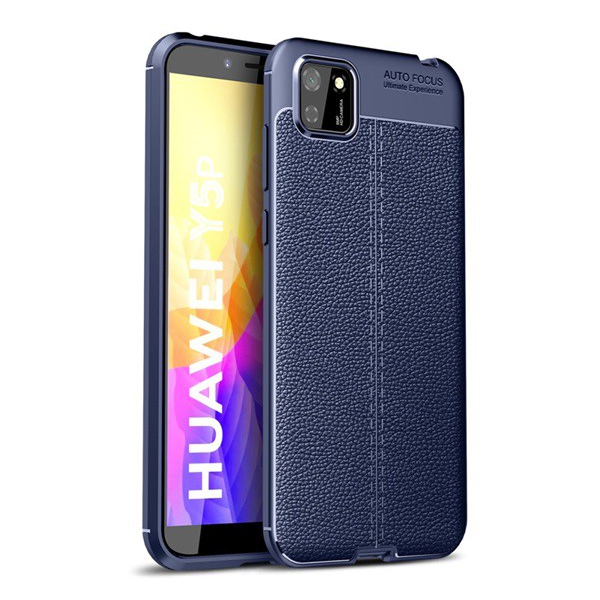 Szilikon telefonvédő (közepesen ütésálló, bőr hatású, varrás minta) SÖTÉTKÉK [Honor 9S] (5996457985753)