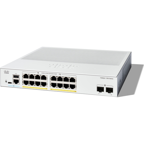 CISCO C1300-16P-2G-RF Catalyst 1300 Gigabit Ethernet PoE+ Switch