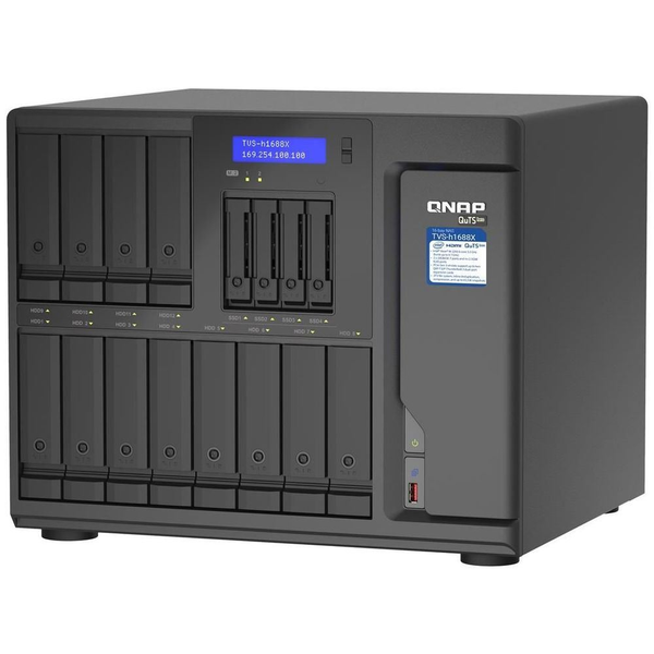 QNAP TVS-h1688X NAS Tower Intel® Xeon® W-1250 32 GB DDR4 QuTS hero Sort