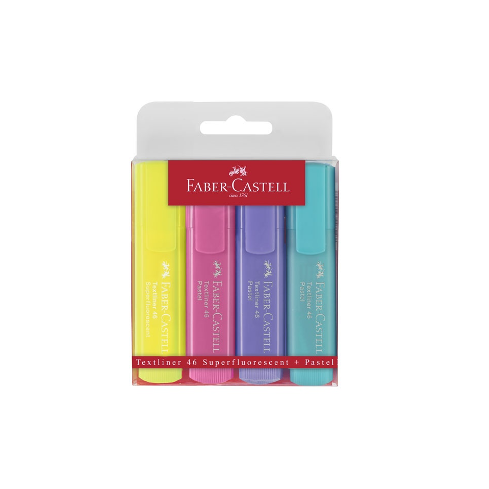 Faber-Castell 46 Pastell 1-5 mm Szövegkiemelő készlet - 4 különböző szín (4 db / csomag) (154610)