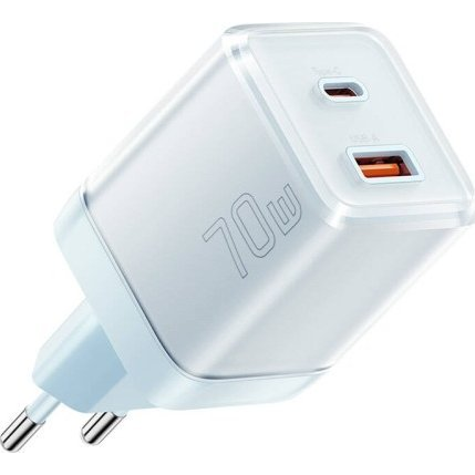 Wall charger Yueqi 70W GaN USB-C + USB-A (blue) (EZCT70-YQB03-Z)