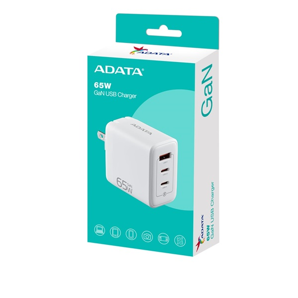 ADATA 65W GaN USB Charger fehér (CHARGERU-0653-QCPDWH)