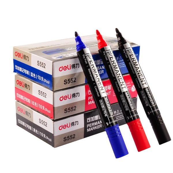 Deli kerek hegyű fekete permanent marker (DEU10020)