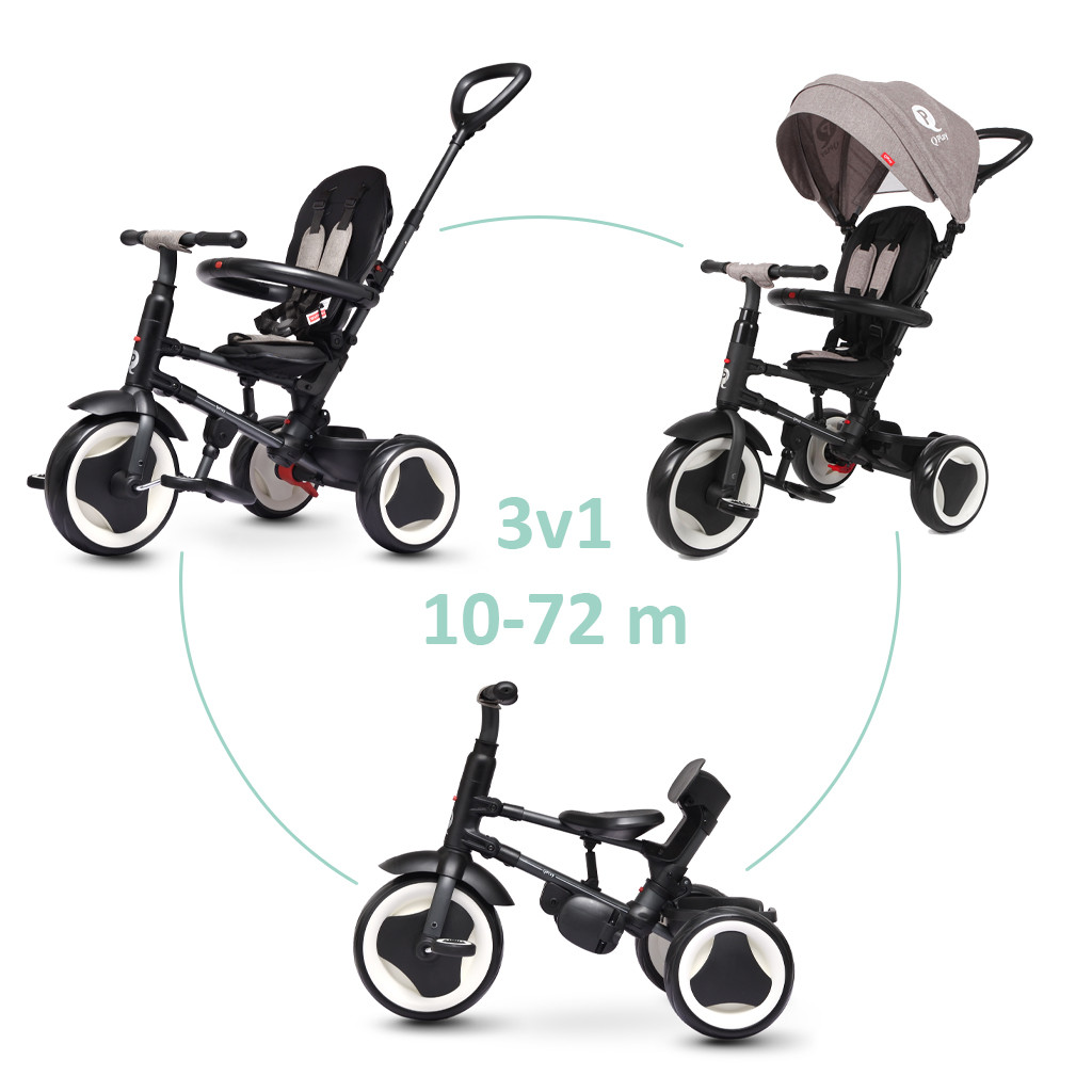 QPLAY Tricikli Rito eva Grey, kor 10-72 hónap