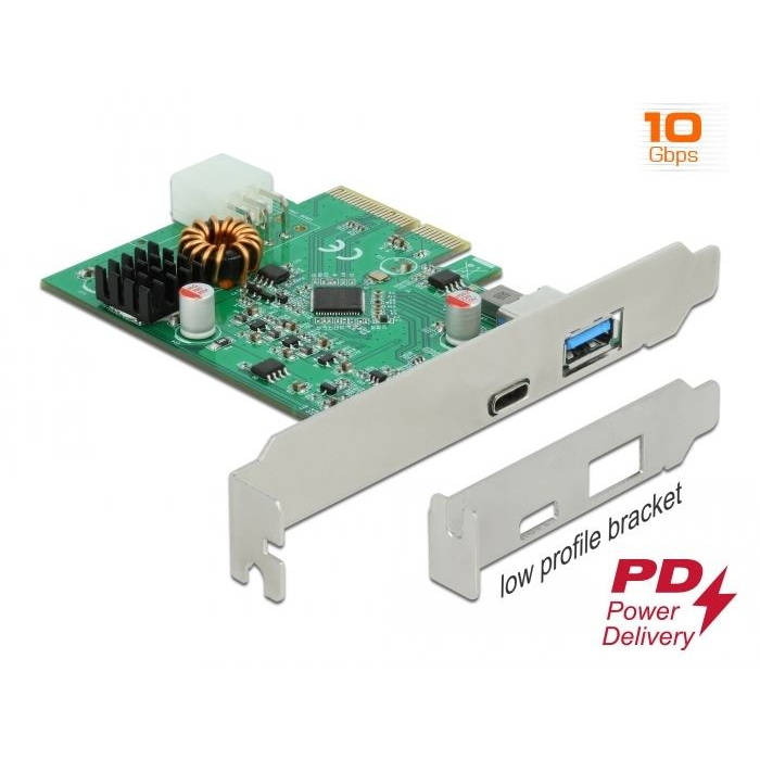 Delock USB 3.0 Type-A + Type-C bővítő kártya PCIe (89001) (delock89001)