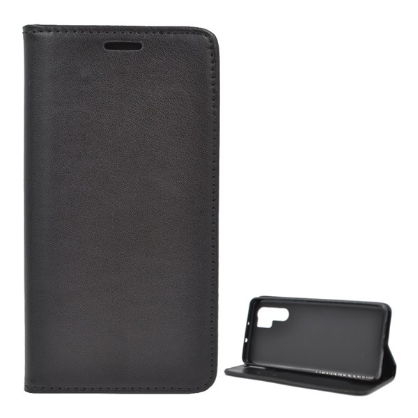 Tok álló, bőr hatású (FLIP, oldalra nyíló, asztali tartó funkció) FEKETE [Huawei P30 Pro] (5996457842841)