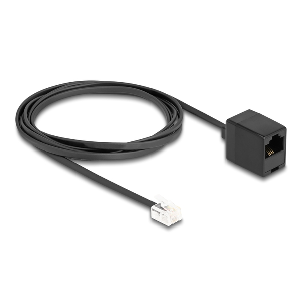 DELOCK Telefonkabel RJ11 Stecker zu RJ45 Buchse schwarz 2m