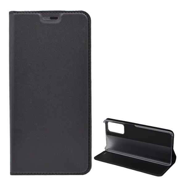 Husa pentru telefon in picioare, efect piele (Flip, deschidere laterala, functie de suport pentru desktop), neagra [Samsung Galaxy S20 FE (SM-G780)]