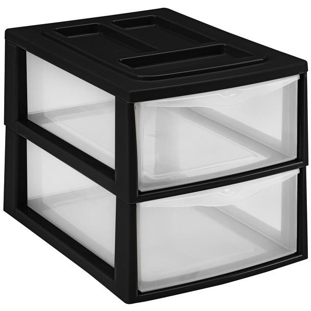 Heidrun A4 Rendező, 2 fiókos, fekete (8010059015179)