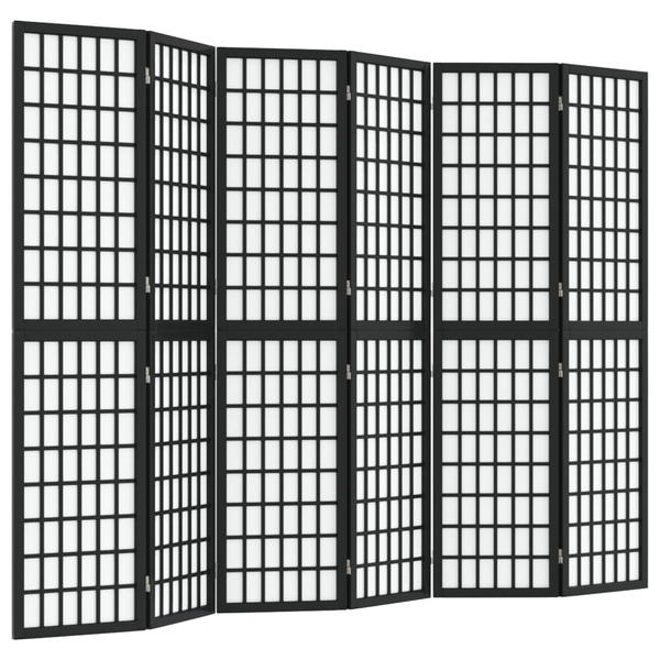 6 paneles fekete japán stílusú összecsukható paraván 240x170 cm