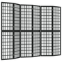 6 paneles fekete japán stílusú összecsukható paraván 240x170 cm