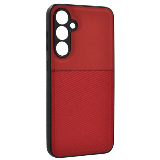 Gigapack Samsung Galaxy S24 Plus (SM-S926) mágneses, bőr hatású, csíkos mintás tok piros (GP-151844) (GP-151844)