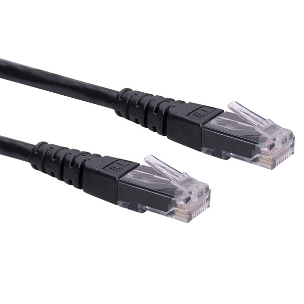 Patchcord Roline U/UTP 6 RJ45 / RJ45 1 m černý