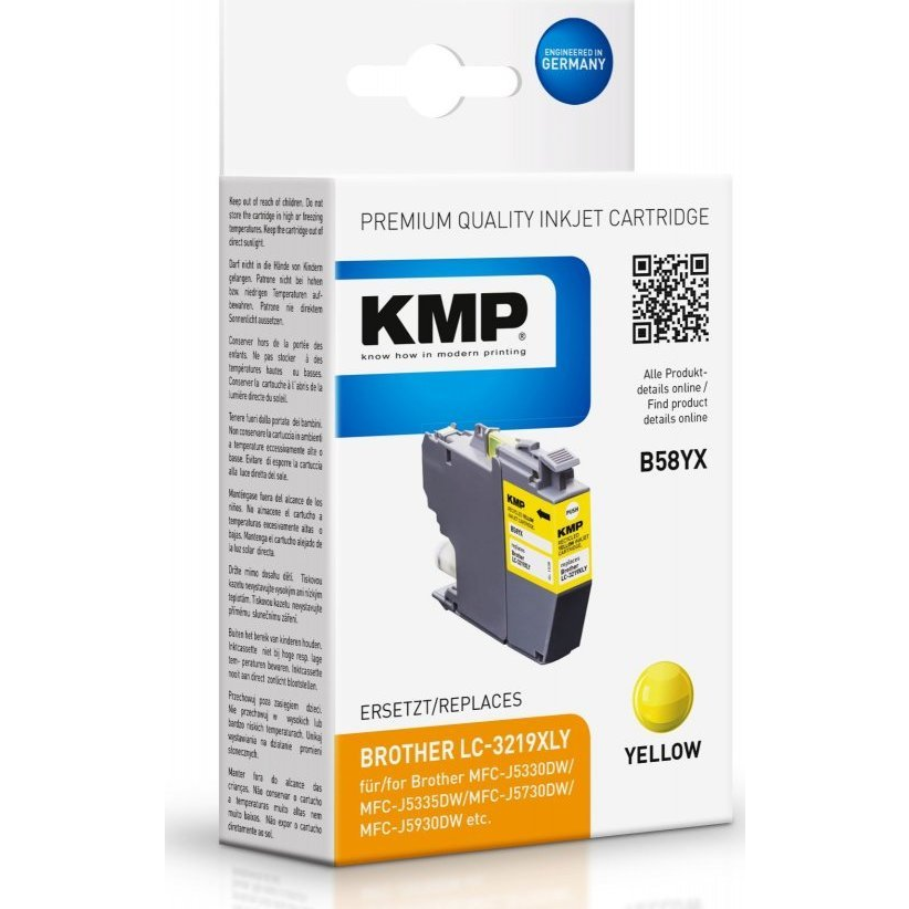 KMP Tinta helyettesíti Brother LC-3219XLY Kompatibilis Sárga B58YX 1538,4009 (1538,4009)