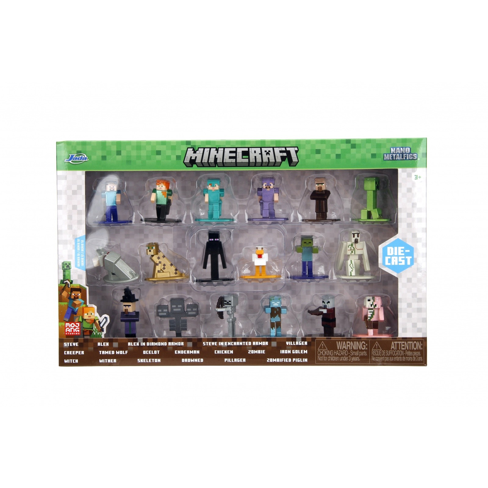 Jada Toys Minecraft Nanofigs Multi-Pack 12 darabos fém figura szett (253265013)
