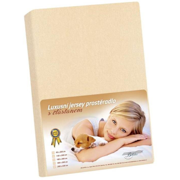 Bellatex Jersey lepedő elasztánnal, 120×200 cm, bézs