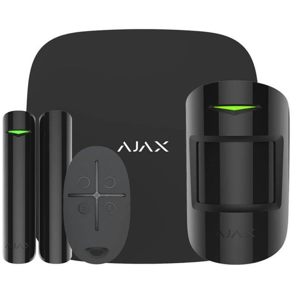 Ajax StarterKit Kezdőcsomag Ajax HUB Riasztóközpont Szett Fekete Eszközökkel