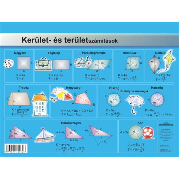 Stiefel "Kerület és területszámítások / Négyszögek" A4 Tanulói munkalap (20322)