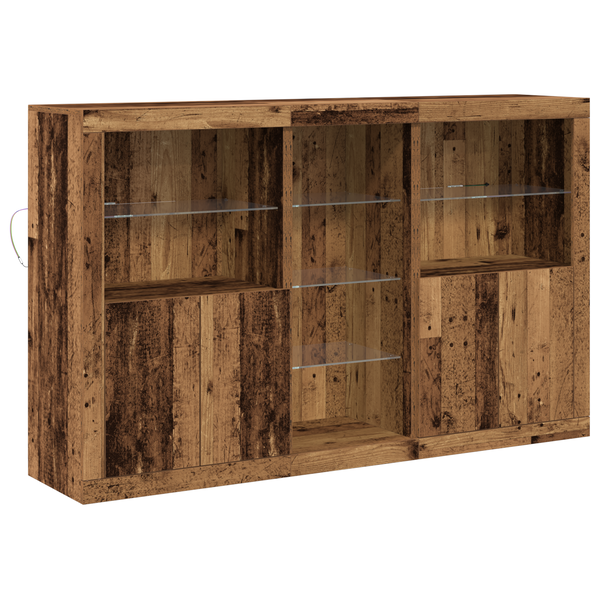 Bufet cu Lămpi LED Lemn vechi 162x37x100 cm Lemn prelucrat