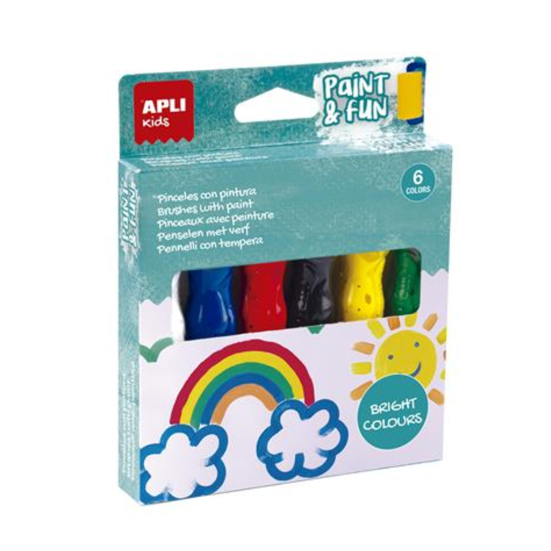 Apli Paint&Fun ecsetvégű Tempera készlet - 6 színű (19415)