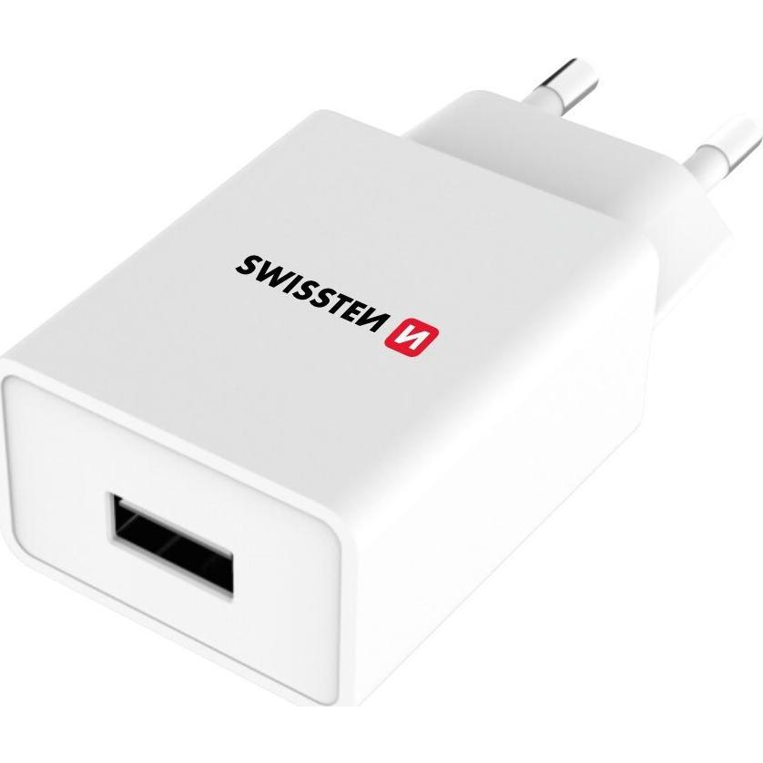Swissten 22063000 USB-A Hálózati Töltő Adapter + USB-C Kábel 1.2m 5W - Fehér (22063000)