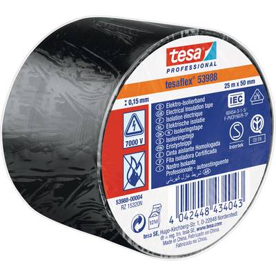 Tesa (53988-00004-00) Szigetelőszalag ® Professional Fekete (H x Sz) 25 m x 50 mm 1 db (53988-00004-00)