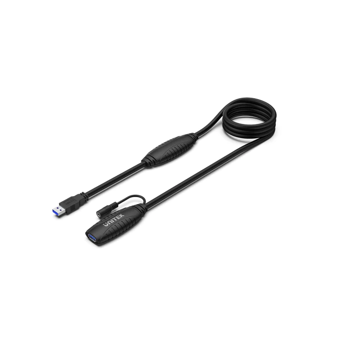 Unitek Y-3003C USB-A apa - USB-A anya 3.1 Hosszabbító kábel - Fekete (15m) (Y-3003C)