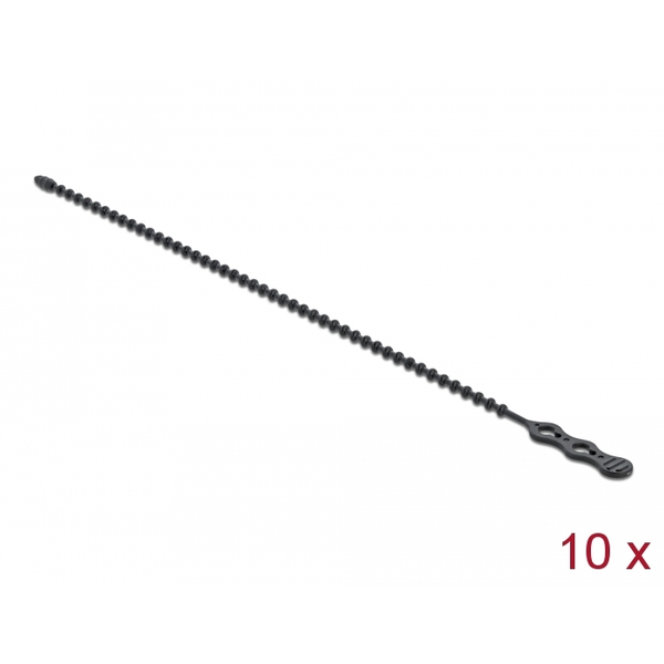 Delock Blitzbinder wiederverwendbar L 310 x B 4,5 mm schwarz 10 Stück