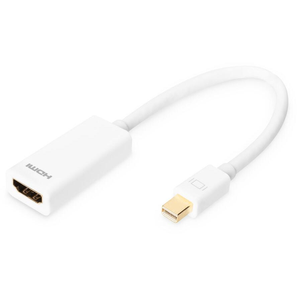 DIGITUS DisplayPortKabel miniDP -> HDMI-A St/Bu 0.15m weiß