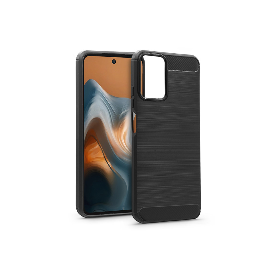 Haffner Carbon szilikon hátlap - Motorola Moto G34 - fekete (HF285486)
