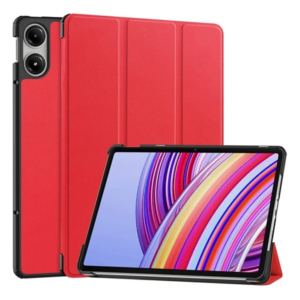 gigapack Tok álló, bőr hatású (aktív FLIP, oldalra nyíló, TRIFOLD, asztali tartó) PIROS Xiaomi Redmi Pad Pro " csomagolás" (GP-159639)