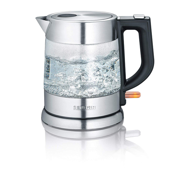Glas-Wasserkocher WK 3468 (edelstahl (gebürstet)/schwarz, 1 Liter)