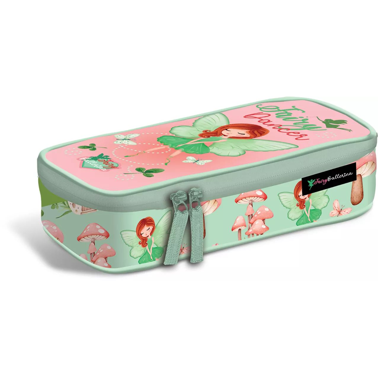 Lizzy Card Fairy Ballerina Töltetlen Bedobós tolltartó - Rózsaszín/Zöld (21042)